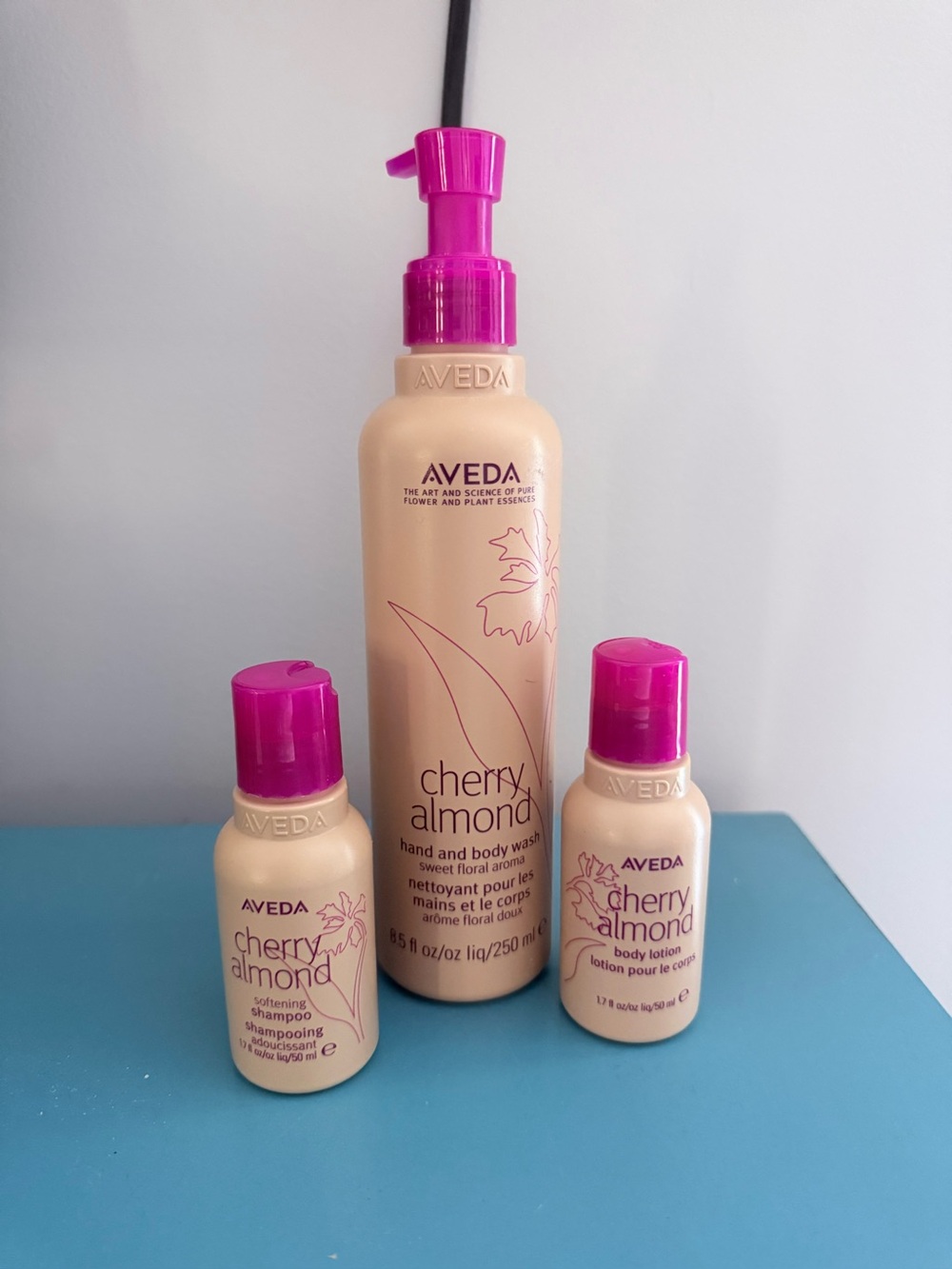 Aveda Cherry Almond Shampoo and Lotion Duo - Pink and Cream